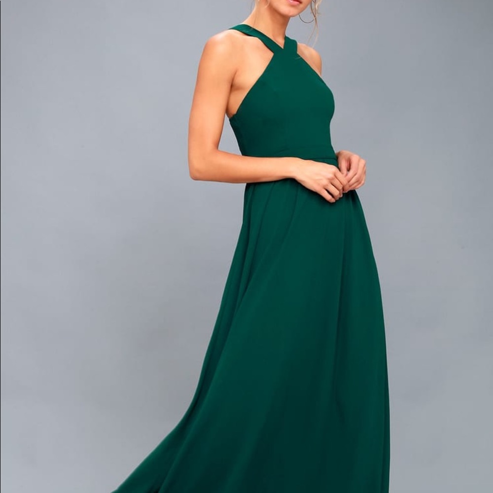 New  (with tags) Forest green Lulus dress
